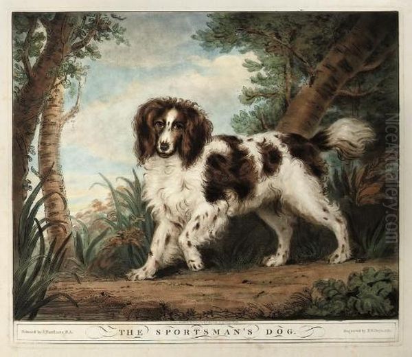 The Sportsman's Dog Oil Painting by Samuel William I Reynolds