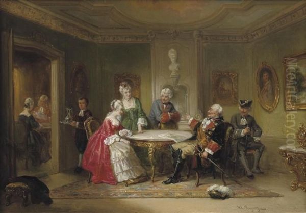 The Commander's Visit Oil Painting by Hendricus Engelbertus Reijntjens