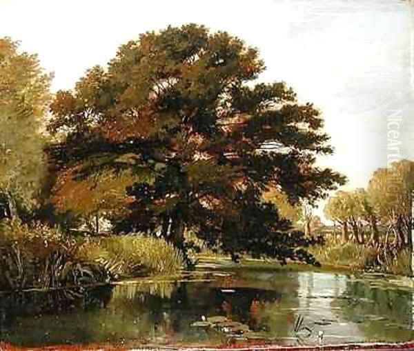 On the Isis Waterperry Oxfordshire 2 Oil Painting by William Alfred Delamotte