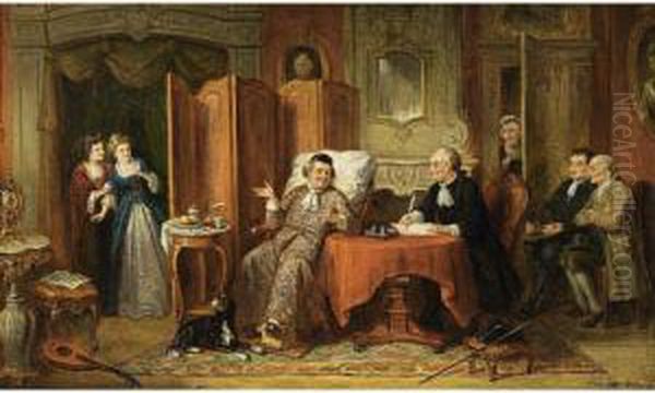 The Doctor's Visit Oil Painting by Hendricus Engelbertus Reijntjens