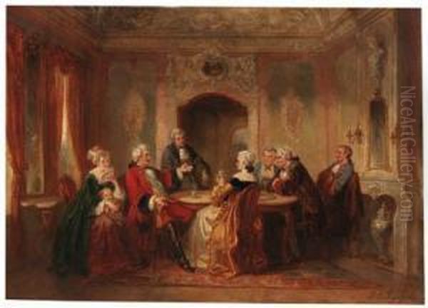 The Elegant Gathering Oil Painting by Hendricus Engelbertus Reijntjens