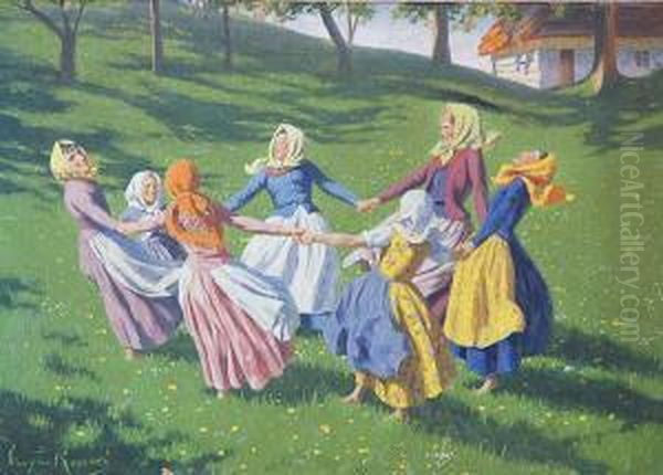 W Tanecznym Kregu Oil Painting by Mieczyslaw Reyzner