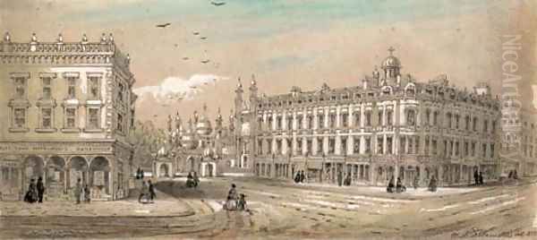 Brighton Pavilion from Castle Square Oil Painting by William Alfred Delamotte