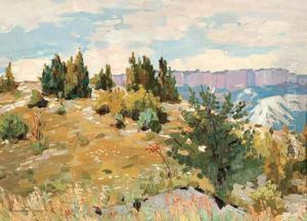 Pejzaz (krym?) Oil Painting by Mieczyslaw Reyzner