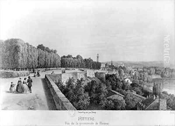 View of the Promenade de Blossac Poitiers Oil Painting by Deroy