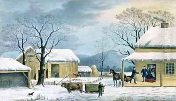 Home to Thanksgiving Oil Painting by Durrie, George