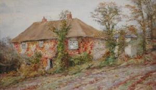 Trenow Cottage, Gulval, Penzance. Oil Painting by Henry Maynell Rheam