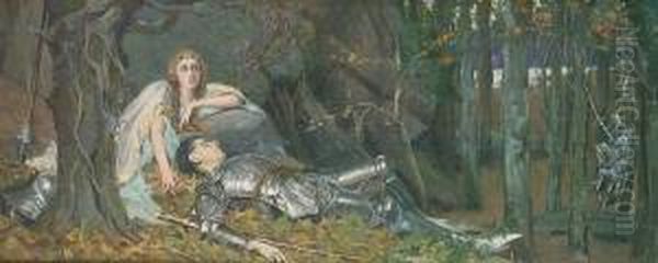 La Belle Dame Sans Merci Oil Painting by Henry Maynell Rheam