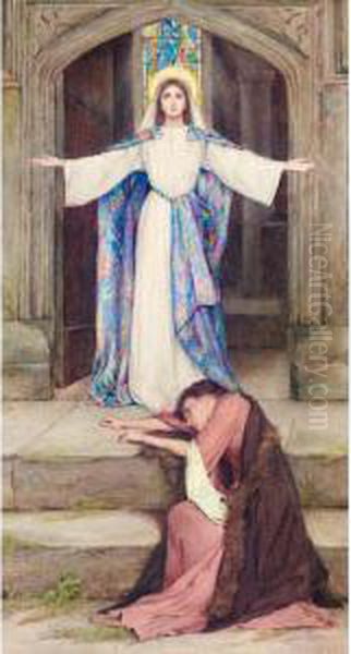 Quia Multum Amavit, The Spirit Of Christianity Oil Painting by Henry Maynell Rheam