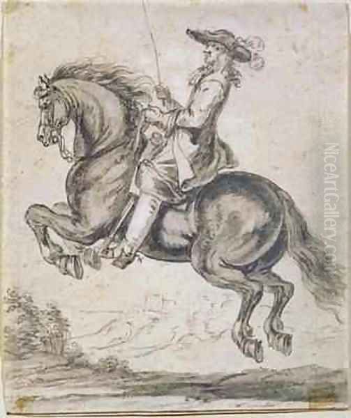 William Duke of Newcastle 1592-1676 on Horseback Oil Painting by Abraham Jansz. van Diepenbeeck