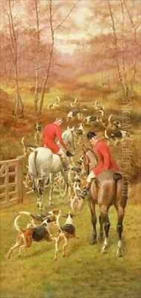 Hunting Scene Oil Painting by Edward Algernon Stuart Douglas