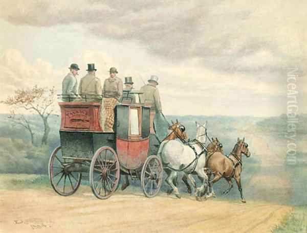 The stage coach Tally Ho on the open road Oil Painting by Edward Algernon Stuart Douglas