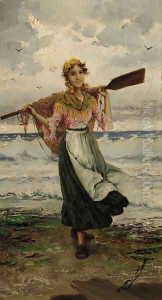 A fisherman's wife Oil Painting by Frederick Reginald Donat