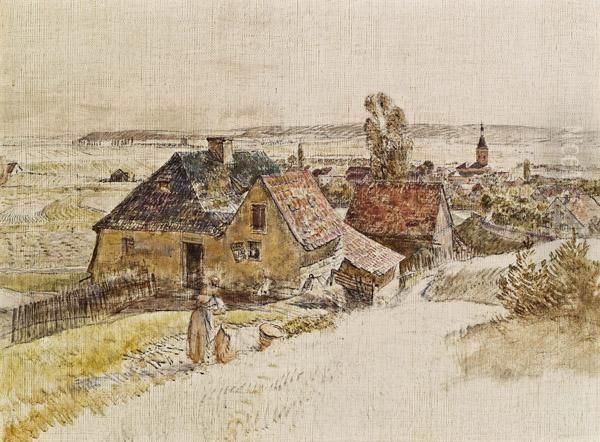 Motiv Aus Einem Bayerischen Dorf Oil Painting by Rudolf Ribarz