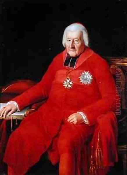 Cardinal Jean Baptiste de Belloy Morangle 1709-1808 Oil Painting by Laurent Dabos