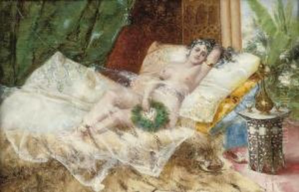 Odalisque Oil Painting by Antonio Ribas Olivier