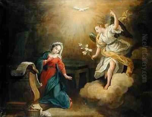 Annunciation Oil Painting by Paul Joseph Delcloche