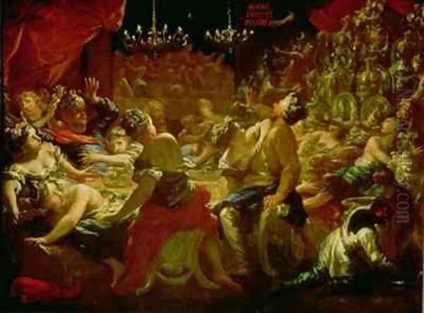 Belshazzars Feast Oil Painting by Pietro Danini