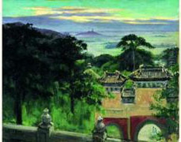 Chine, Vue De Pekin Oil Painting by Pierra Ribera