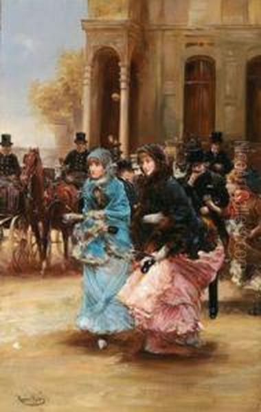 Am Weg Zum Maskenball Oil Painting by Roman Ribera