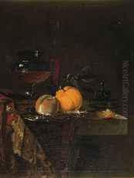 Nature Morte Oil Painting by Germain Theodure Clement Ribot