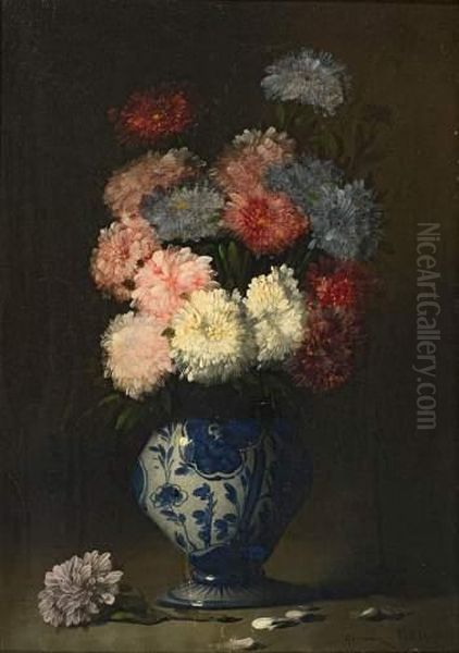 Bouquet De Gardenia. Oil Painting by Germain Theodure Clement Ribot