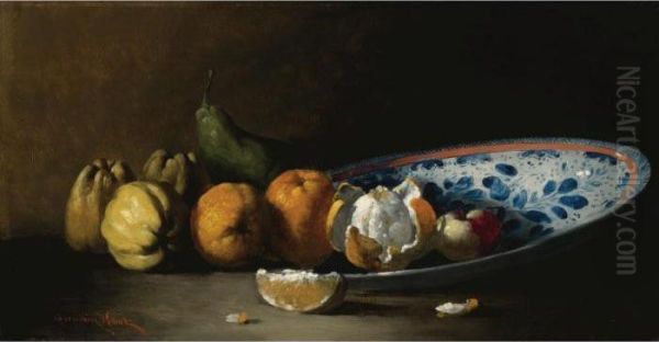 Nature Morte Oil Painting by Germain Theodure Clement Ribot