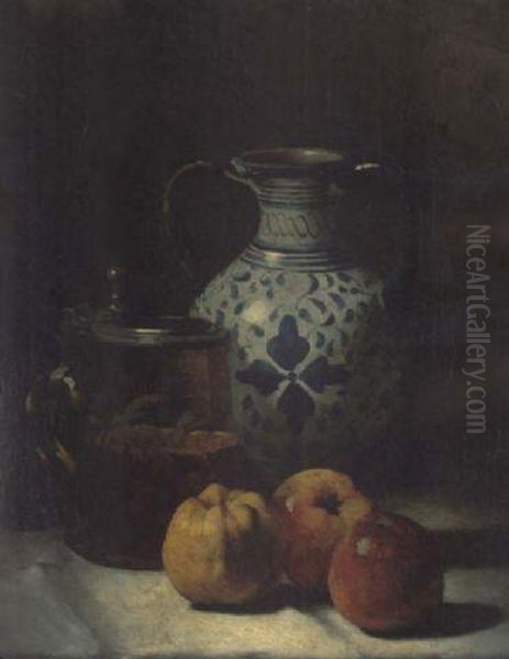 Still Life Oil Painting by Germain Theodure Clement Ribot