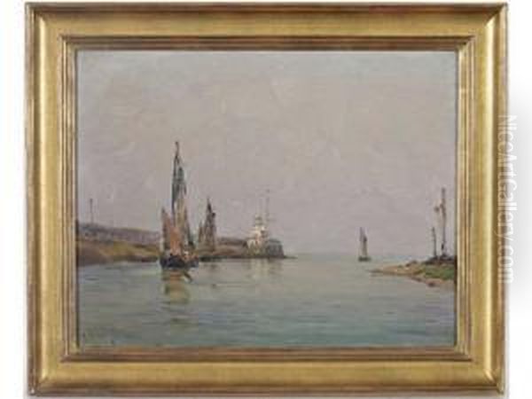 La Sortie Du Port Oil Painting by Georges Ricard-Cordingley