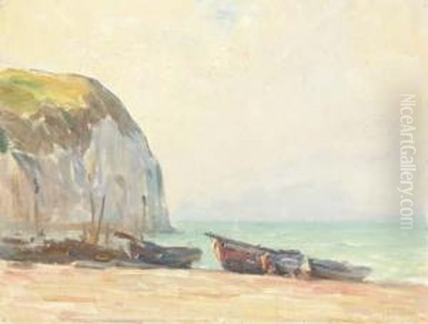 Falaises A Fecamp Oil Painting by Georges Ricard-Cordingley