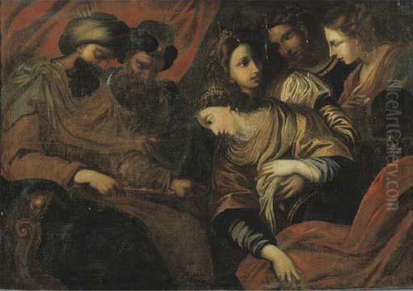 Ester E Assuero Oil Painting by Pietro della Vecchia