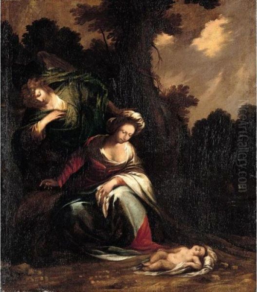 Hagar And The Angel Oil Painting by Pietro della Vecchia