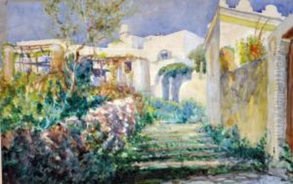 Certosa A Capri Oil Painting by Gaetano Ricchizzi