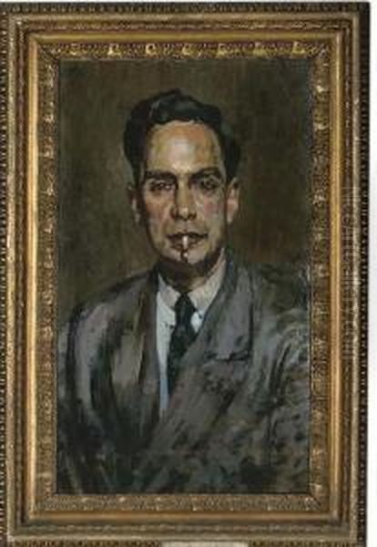 Portrait Of The Journalist Francesco Stocchetti Oil Painting by Gaetano Ricchizzi