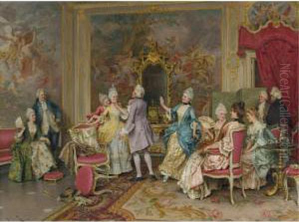 A Game Of Tag Oil Painting by Arturo Ricci