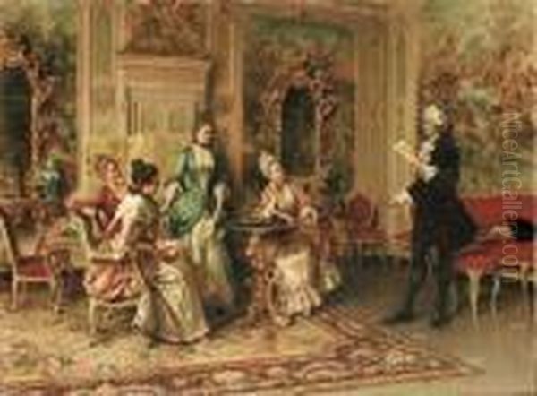 An Afternoon's Entertainment Oil Painting by Arturo Ricci