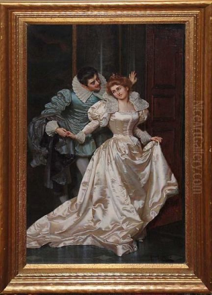 Man And Woman Dancing Oil Painting by Pio Ricci