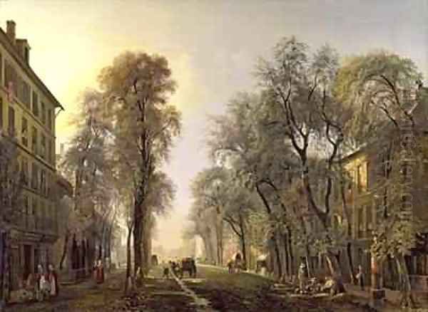 Boulevard Poissonniere in 1834 Oil Painting by Isidore Dagnan