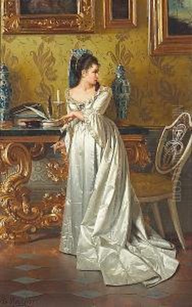 The Love Letter Oil Painting by Pio Ricci