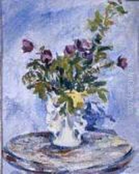 Vaso Di Fiori Oil Painting by Pio Ricci