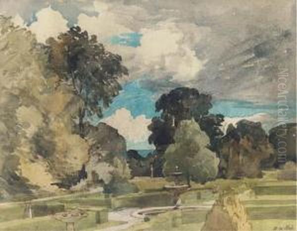 A Garden Near Hazelhurst Oil Painting by Alfred William Rich