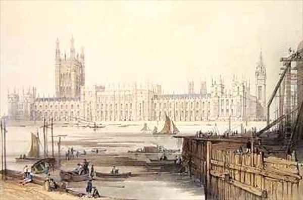 The New Houses of Parliament Oil Painting by Thomas Colman Dibdin