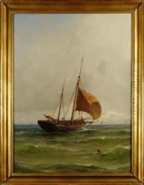 Segelbat Oil Painting by Otto Ludvig Richarde