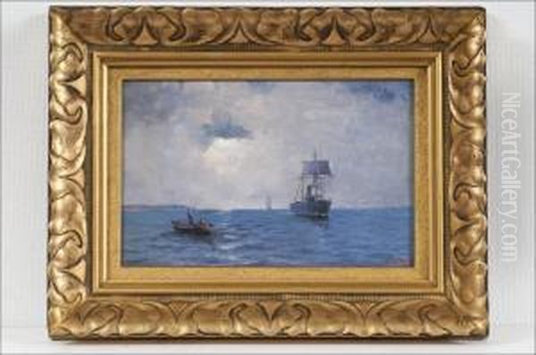 Merimaisema - Havslandskap Oil Painting by Otto Ludvig Richarde