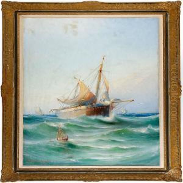 Sailing Ships Oil Painting by Otto Ludvig Richarde