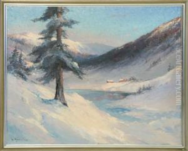 Vinterbild Fran Norrland Oil Painting by Otto Ludvig Richarde