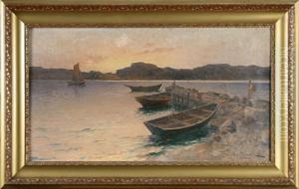 Aftonstamning, Skargardsbild Oil Painting by Otto Ludvig Richarde