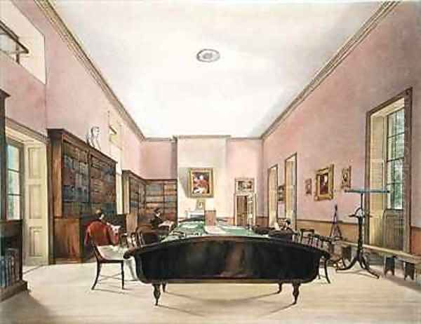 The Upper Room of the Gibraltar Garrison Library Oil Painting by Thomas Colman Dibdin