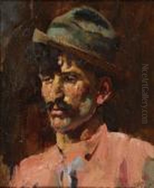 Portrait Of A Man Oil Painting by Frank Richards