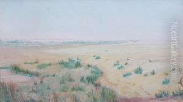 An Open Landscape Oil Painting by Frank Richards